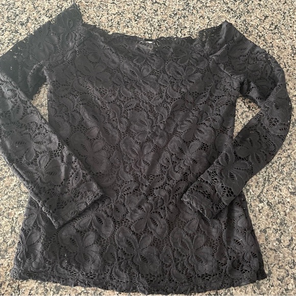 Adiva Black Floral Lace Blouse - Picture 1 of 2